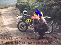 In the photo my Enduro 360 c.c. H6 and I, in 1979, on the way to the Port of Malangosto, to see if it was true what D. Juan Ruiz (Archpriest of Hita) said in his Book of Good Love: Spending one morning the port of Malangosto assaulted a mountain so soon I peeked my face. - “Unfortunately, where are you? What are you looking for or what are your demands for this narrow port? ”